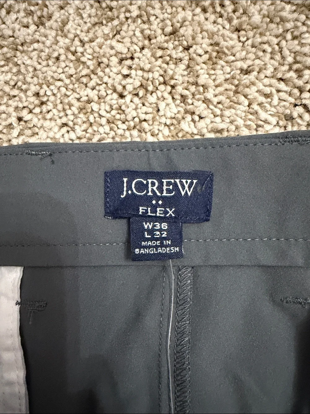 J. Crew Men's Charcoal Stretch Chinos